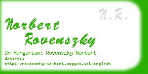 norbert rovenszky business card